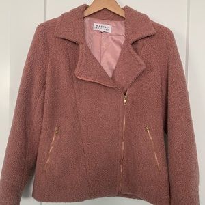Blush pink teddy jacket